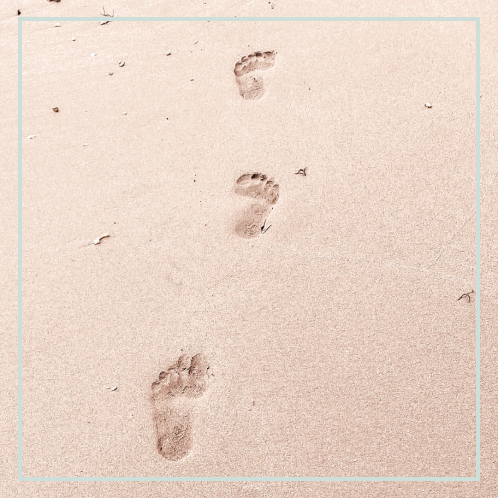 Footprints in the sand.